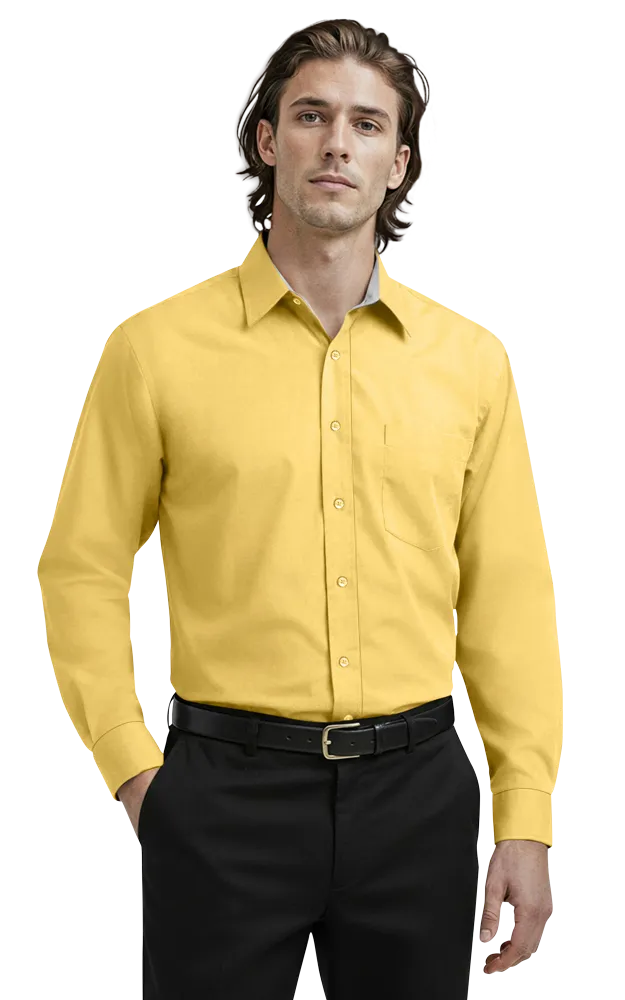 Blue Generation Men's L/S Fine Line Twill Shirt-BG8330