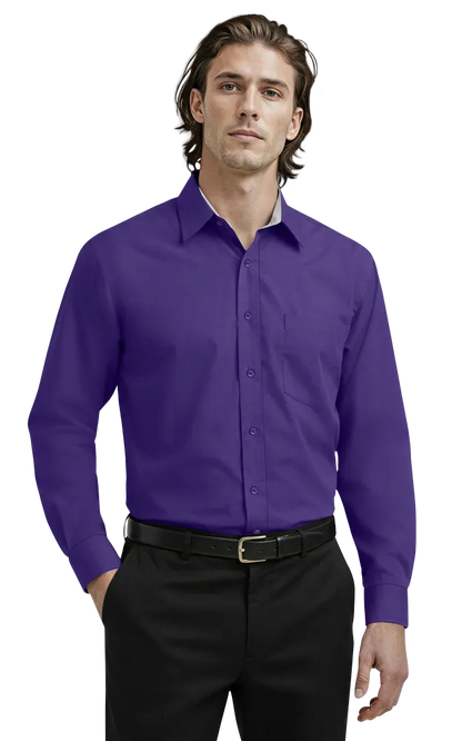Blue Generation Men's L/S Fine Line Twill Shirt-BG8330