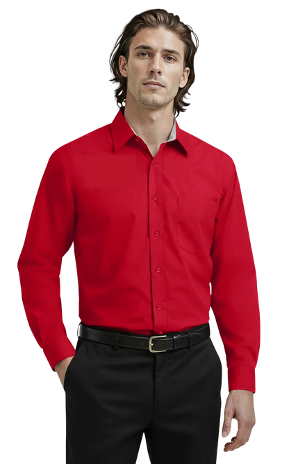 Blue Generation Men's L/S Fine Line Twill Shirt-BG8330