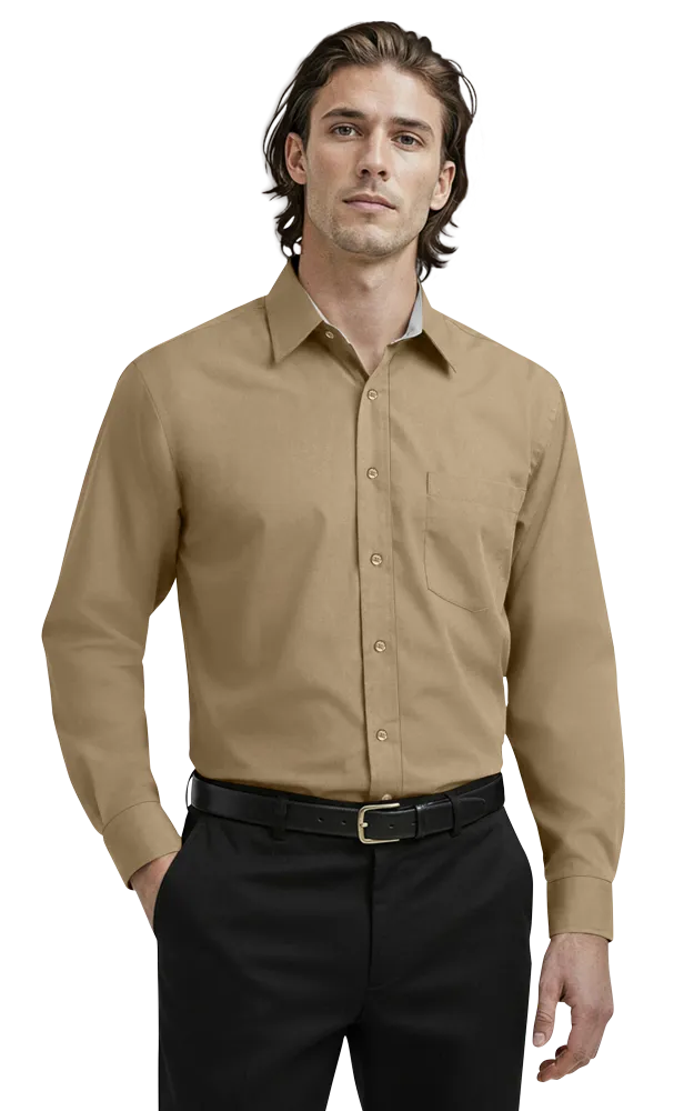 Blue Generation Men's L/S Fine Line Twill Shirt-BG8330