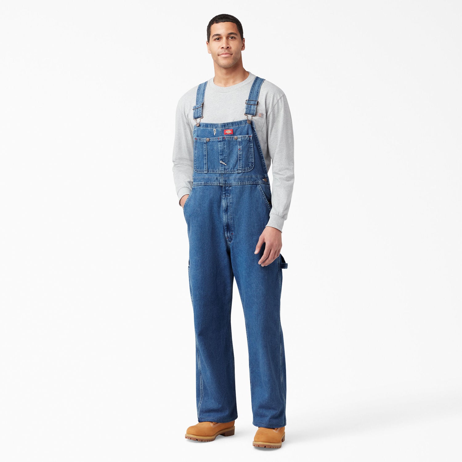 Dickies Stonewashed Indigo Bib Overalls - 8396SNB - Basics Clothing Store