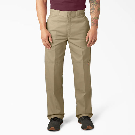 Dickies Loose Fit Double Knee Work Pants, Khaki, 36 x 32, Clearance