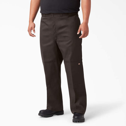 Dickies Loose Fit Double Knee Work Pants, 50W x 32L, Dark Brown, Clearance