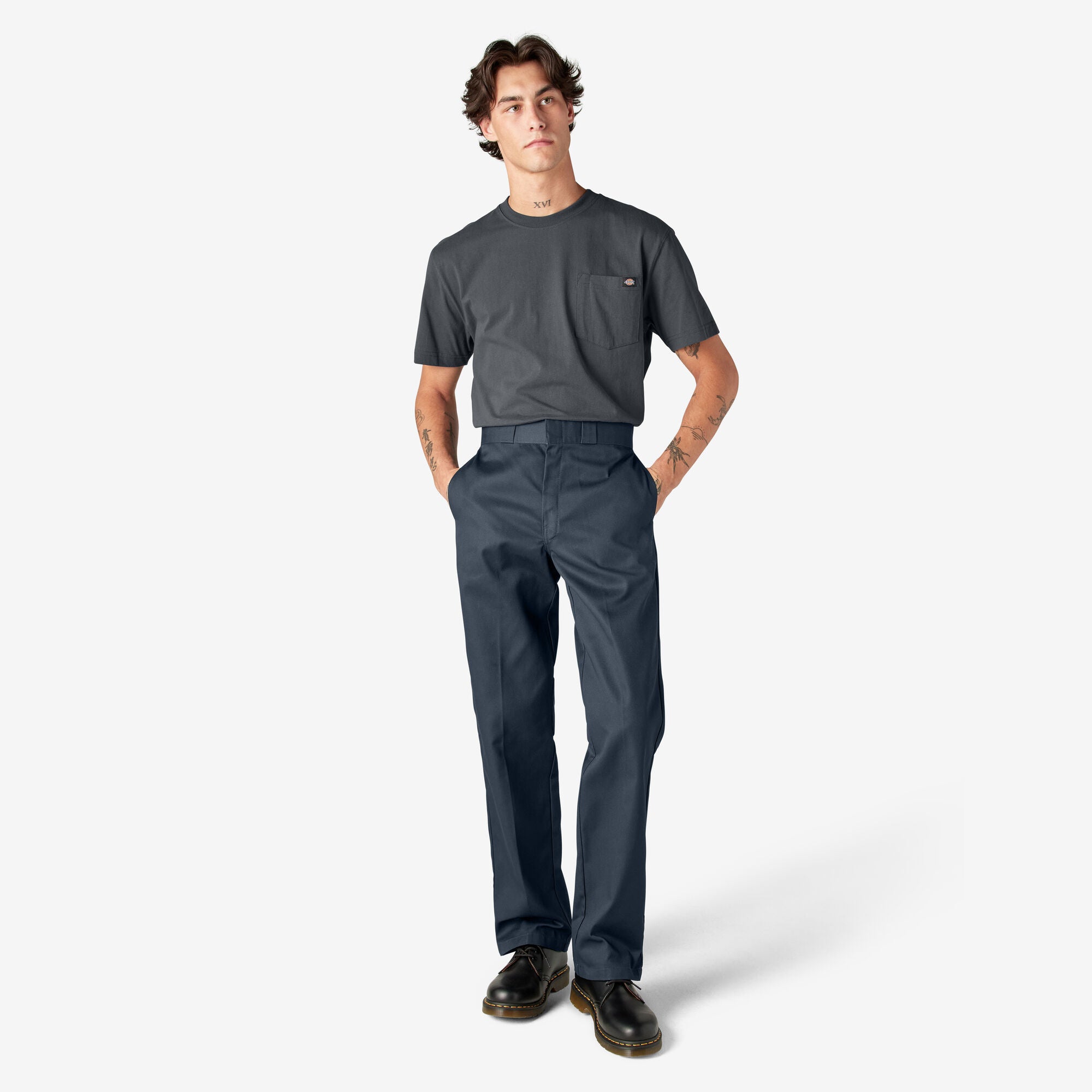 Dickies Loose Fit Double Knee Work Pants, Dark Navy, 34 x 30