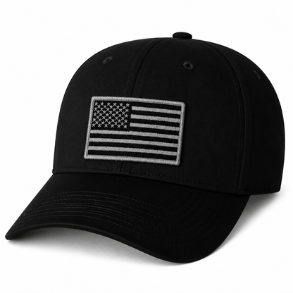 V-Flexfit® Cotton Twill Cap / American Flag Embroidered Patch