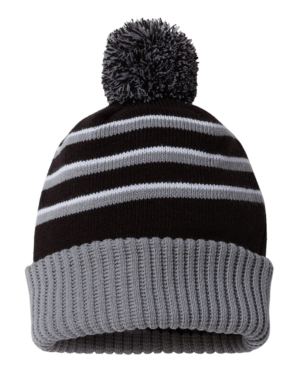 Richardson - Stripe Pom Cuffed Beanie - 134