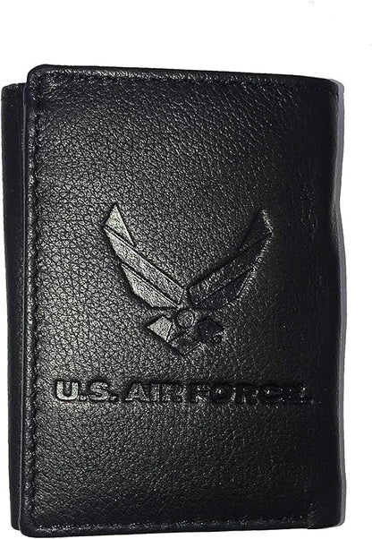 U.S. Military Embossed Leather Wallets Black