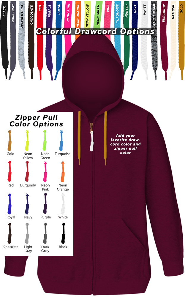 Blue Generation Custom Drawcord & Zipper Pull Hoodie-BG9302ZC