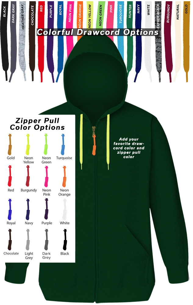 Blue Generation Custom Drawcord & Zipper Pull Hoodie-BG9302ZC