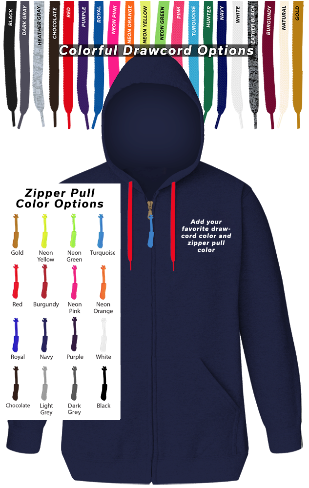 Blue Generation Custom Drawcord & Zipper Pull Hoodie-BG9302ZC