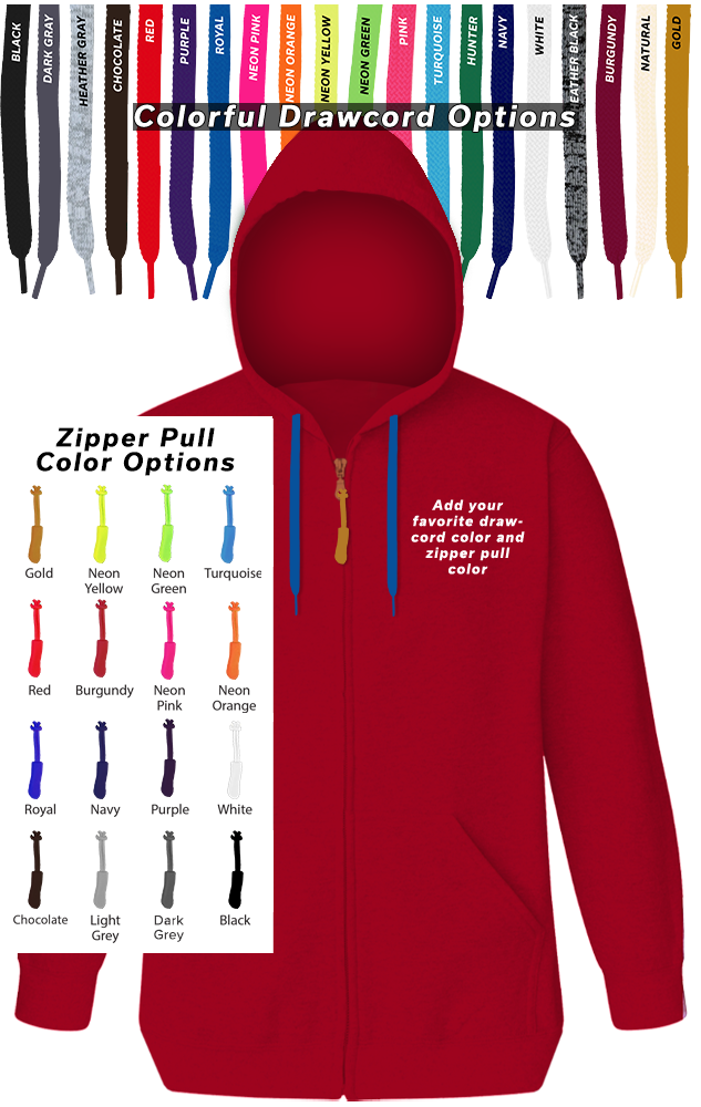 Blue Generation Custom Drawcord & Zipper Pull Hoodie-BG9302ZC