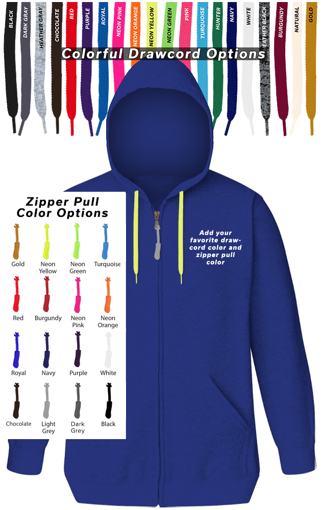 Blue Generation Custom Drawcord & Zipper Pull Hoodie-BG9302ZC