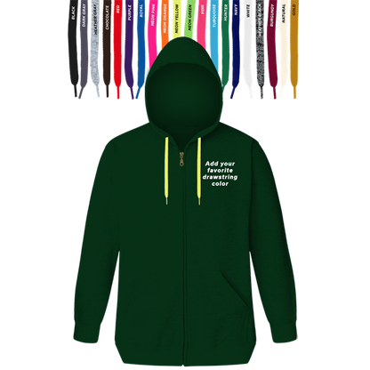 Blue Generation Custom Drawstring Zip Front Hoodie-BG9302ZD