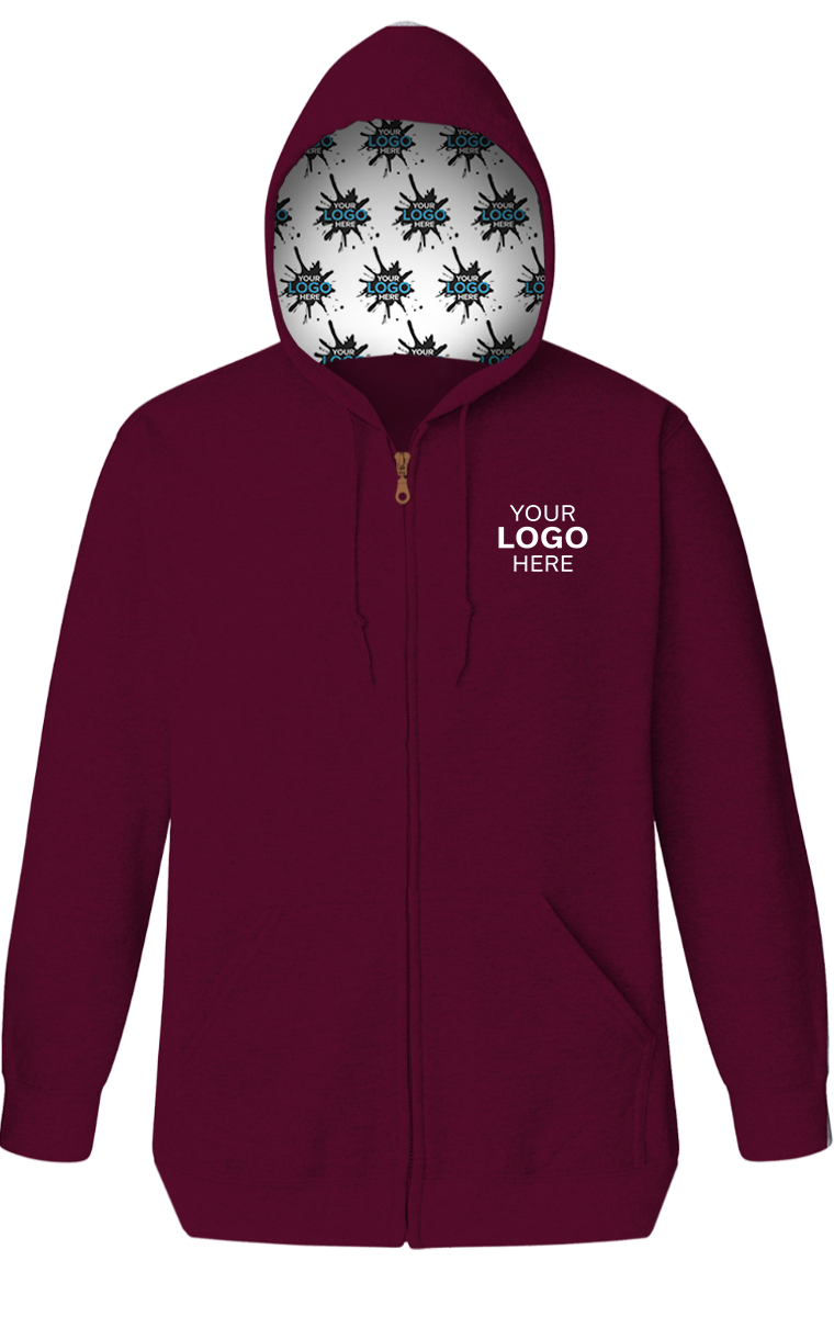 Blue Generation Your Logo Here Adult Fleece Zip Front Hoodie-BG9302ZH