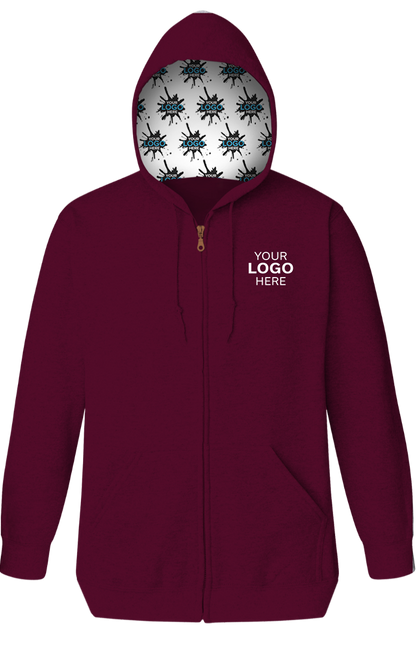 Blue Generation Your Logo Here Adult Fleece Zip Front Hoodie-BG9302ZH