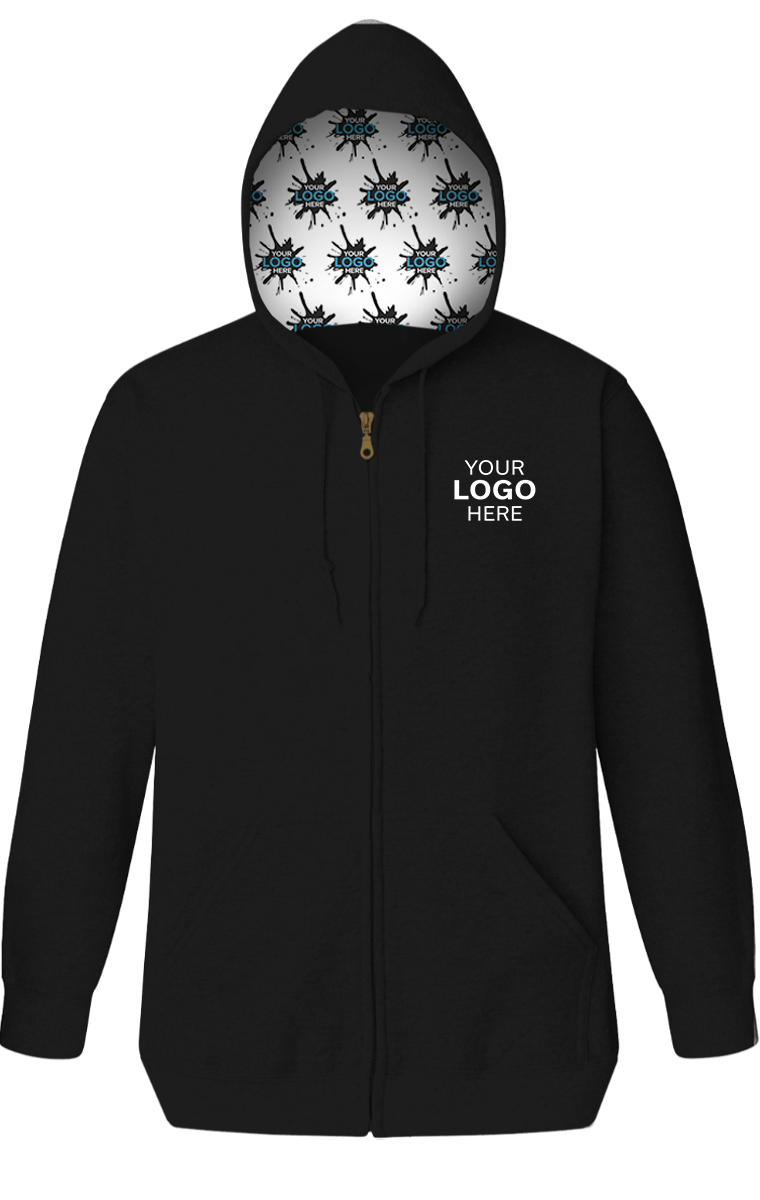 Blue Generation Your Logo Here Adult Fleece Zip Front Hoodie-BG9302ZH