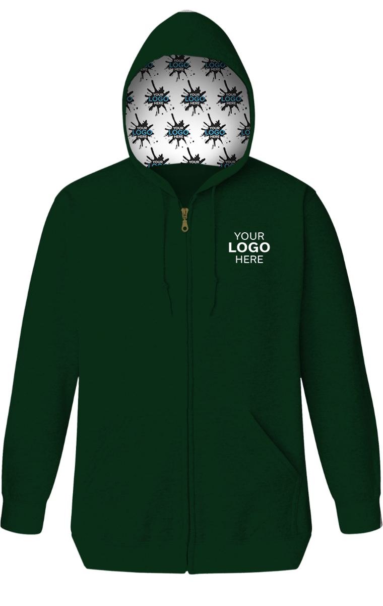 Blue Generation Your Logo Here Adult Fleece Zip Front Hoodie-BG9302ZH