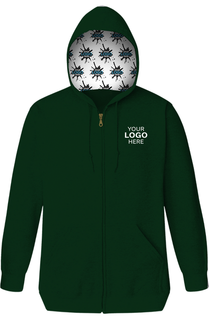 Blue Generation Your Logo Here Adult Fleece Zip Front Hoodie-BG9302ZH
