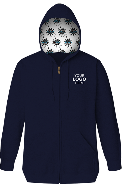 Blue Generation Your Logo Here Adult Fleece Zip Front Hoodie-BG9302ZH