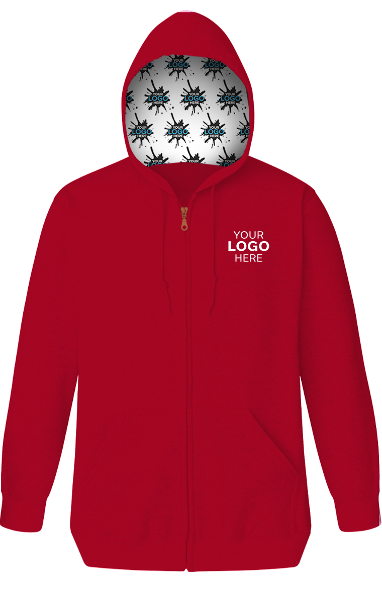 Blue Generation Your Logo Here Adult Fleece Zip Front Hoodie-BG9302ZH