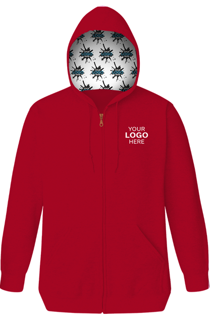 Blue Generation Your Logo Here Adult Fleece Zip Front Hoodie-BG9302ZH