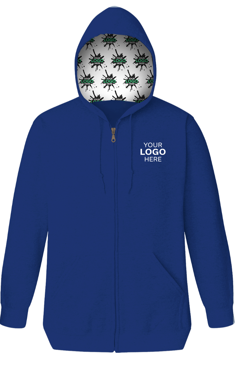 Blue Generation Your Logo Here Adult Fleece Zip Front Hoodie-BG9302ZH