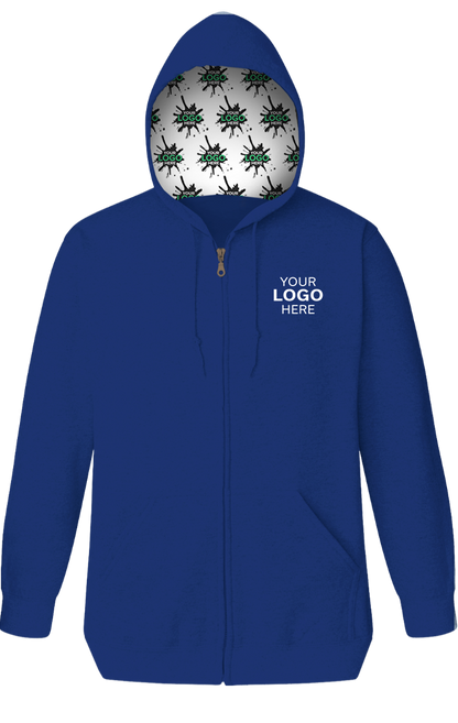 Blue Generation Your Logo Here Adult Fleece Zip Front Hoodie-BG9302ZH