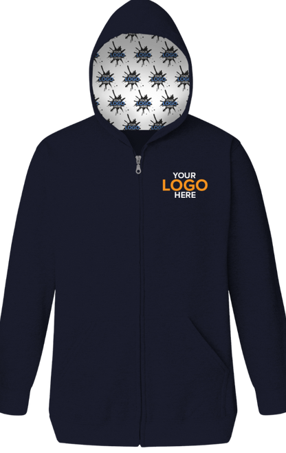 Blue Generation Your Logo Here Adult Zip Front Hoodie-BG9304ZH