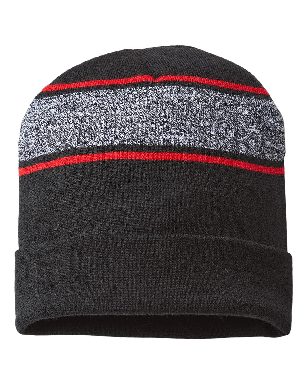 CAP AMERICA - USA-Made Variegated Striped Cuffed Beanie - RKV12