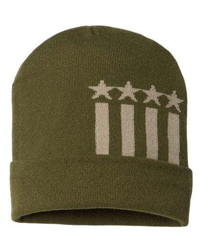 CAP AMERICA - USA-Made Patriotic Cuffed Beanie - RK12