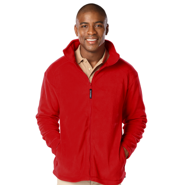 Blue Generation Men's Micro Fleece Full Zip Jacket - BG9951C - Polar Red (3XL, 4XL, 5XL, 6XL)