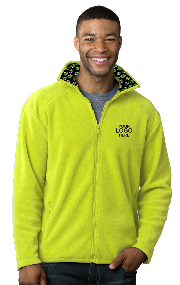 Blue Generation Your Logo Here Mens Micro Fleece Full Zip Jacket-BG9951H