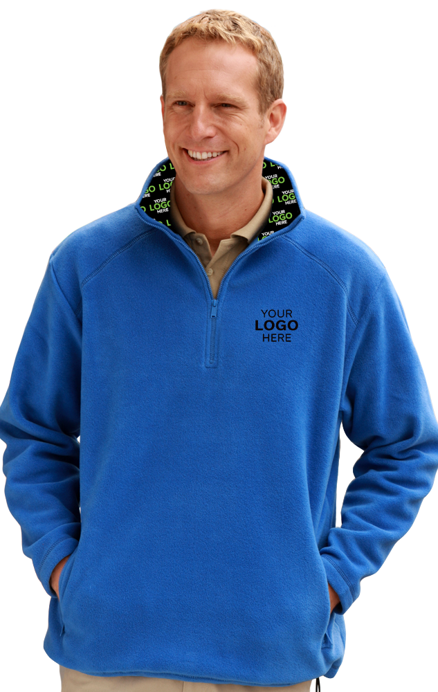 Blue Generation Your Logo Here Mens Micro Fleece Zip Pullover-BG9952H