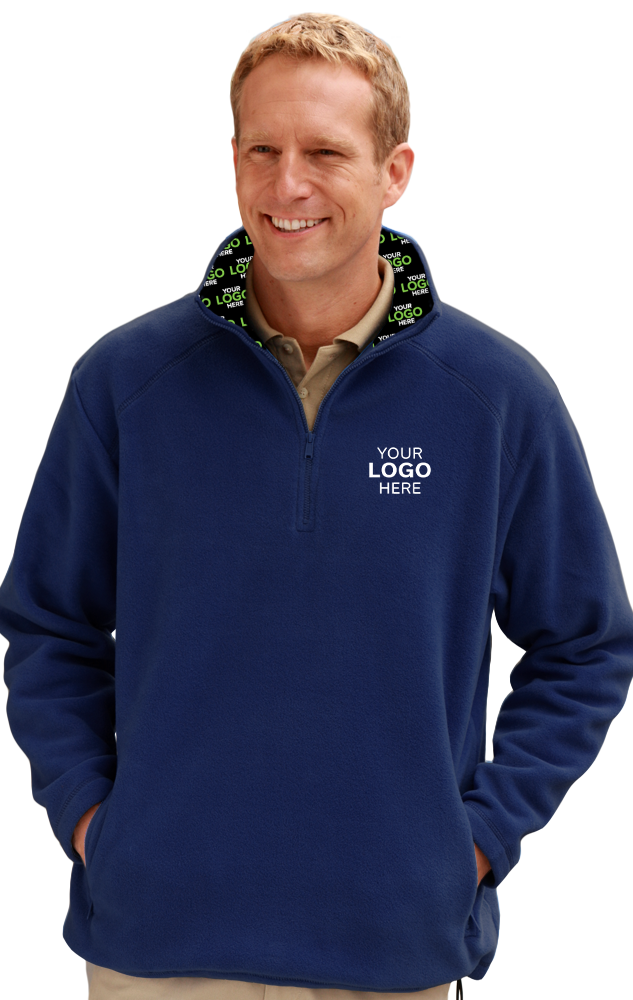Blue Generation Your Logo Here Mens Micro Fleece Zip Pullover-BG9952H