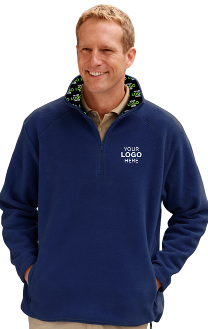 Blue Generation Your Logo Here Mens Micro Fleece Zip Pullover-BG9952H