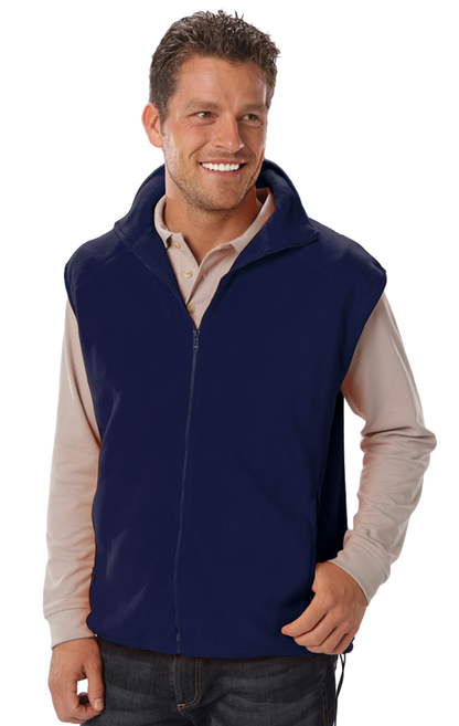 Blue Generation Adult Micro Fleece Zip Front Vest