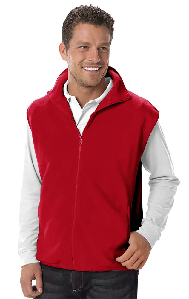 Blue Generation Adult Micro Fleece Zip Front Vest-BG9953