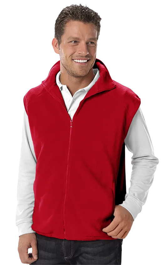 Blue Generation Adult Micro Fleece Zip Front Vest-BG9953