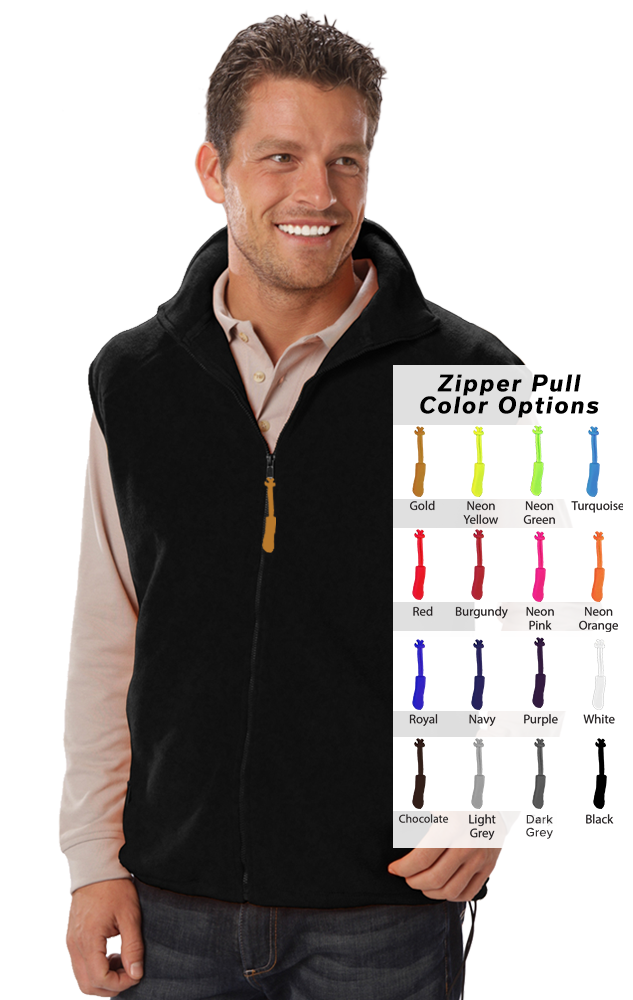 Blue Generation Custom Zipper Pull Polar Fleece Vest-BG9953B