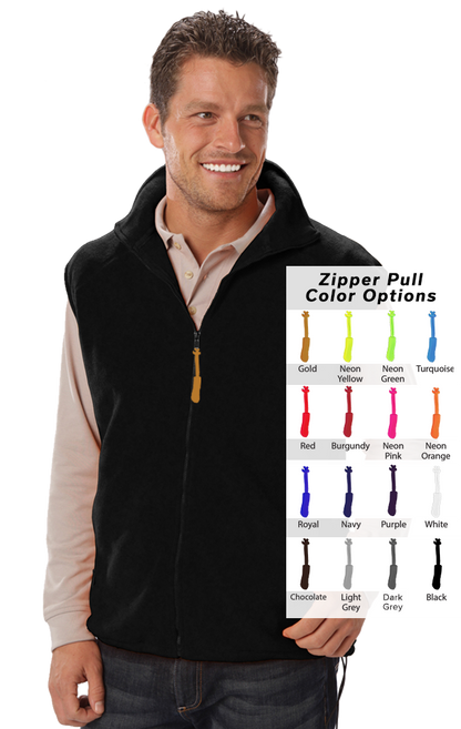 Blue Generation Custom Zipper Pull Polar Fleece Vest-BG9953B