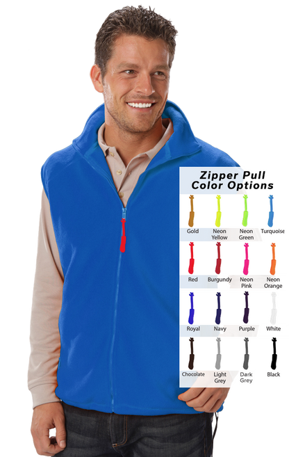 Blue Generation Custom Zipper Pull Polar Fleece Vest-BG9953B