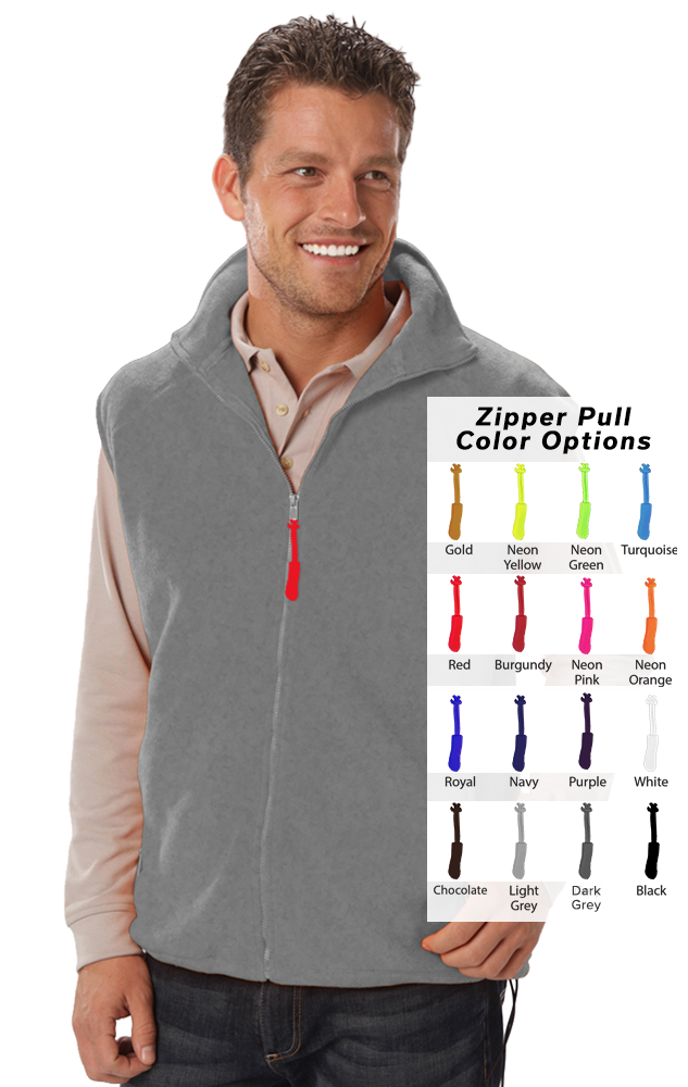Blue Generation Custom Zipper Pull Polar Fleece Vest-BG9953B