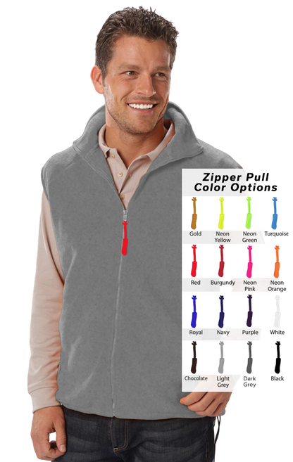 Blue Generation Custom Zipper Pull Polar Fleece Vest-BG9953B