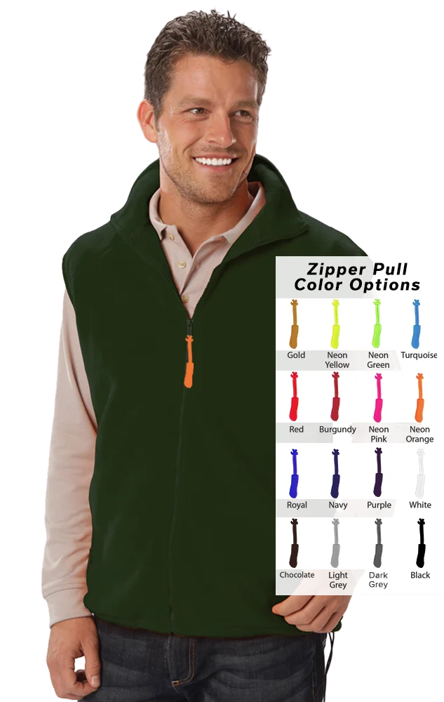 Blue Generation Custom Zipper Pull Polar Fleece Vest-BG9953B