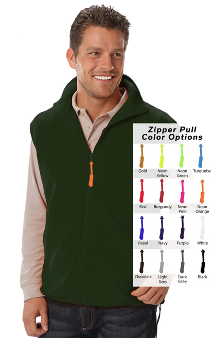 Blue Generation Custom Zipper Pull Polar Fleece Vest-BG9953B