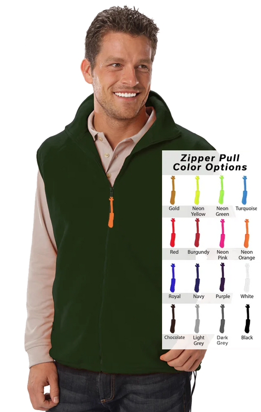 Blue Generation Custom Zipper Pull Polar Fleece Vest-BG9953B