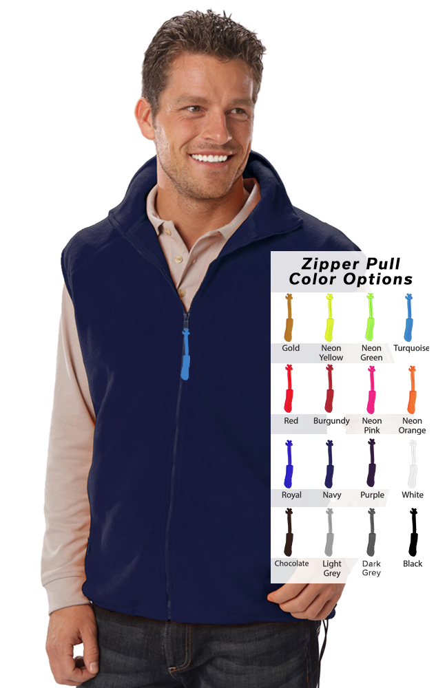 Blue Generation Custom Zipper Pull Polar Fleece Vest-BG9953B