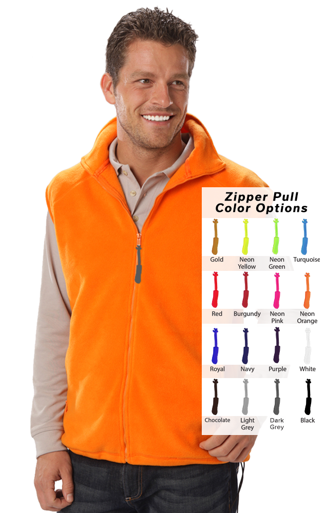 Blue Generation Custom Zipper Pull Polar Fleece Vest-BG9953B