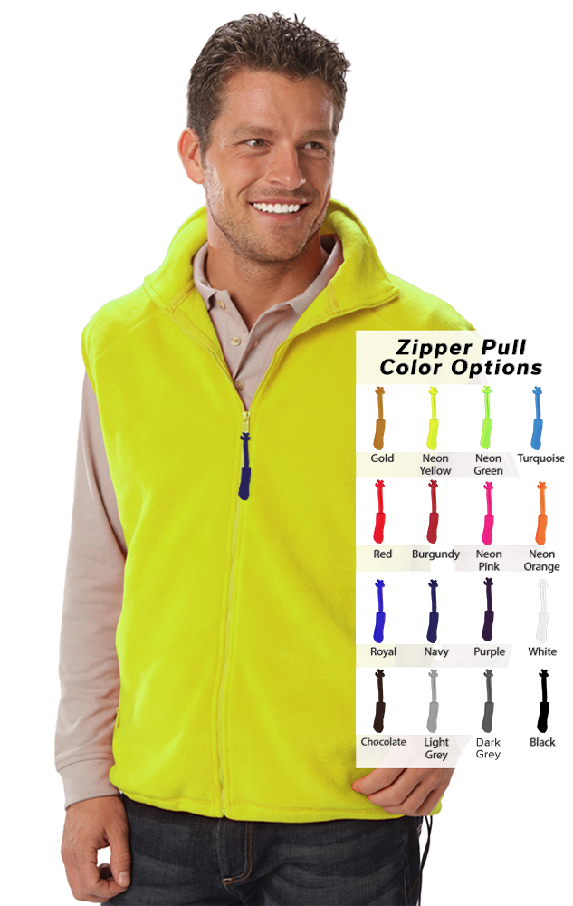 Blue Generation Custom Zipper Pull Polar Fleece Vest-BG9953B
