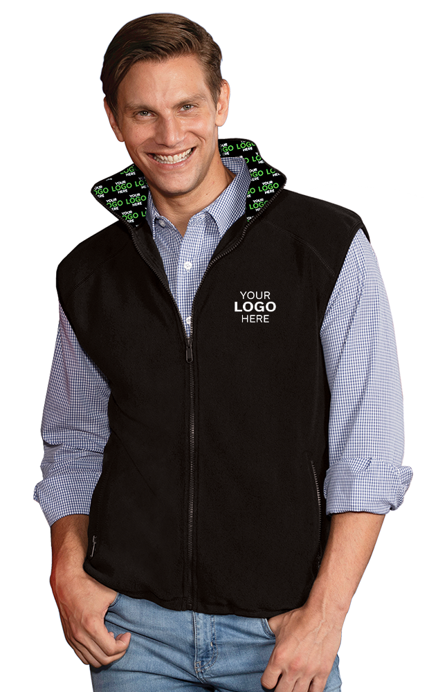 Blue Generation Your Logo Here Adult MicroFleece Zip Front Vest-BG9953H